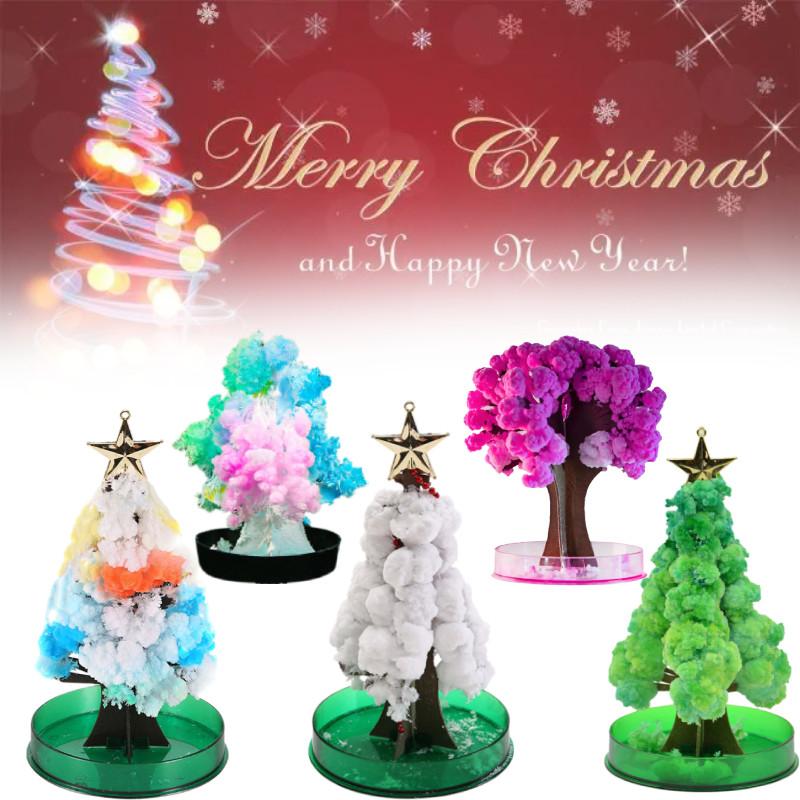 Colorful And Interactive 15cm Christmas Tree Toy With Snowflake Crystals For Children