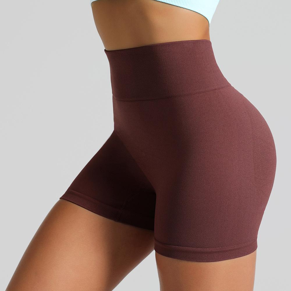 Pantaloni scurți de yoga fără cusături cu talie înaltă și design pentru ridicarea șoldurilor pentru femei