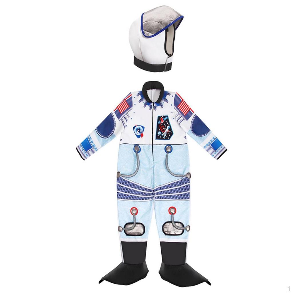 Kids Astronaut Costume Shiny Look Ribbon Streamers Prop Sm Rocket Horizontal