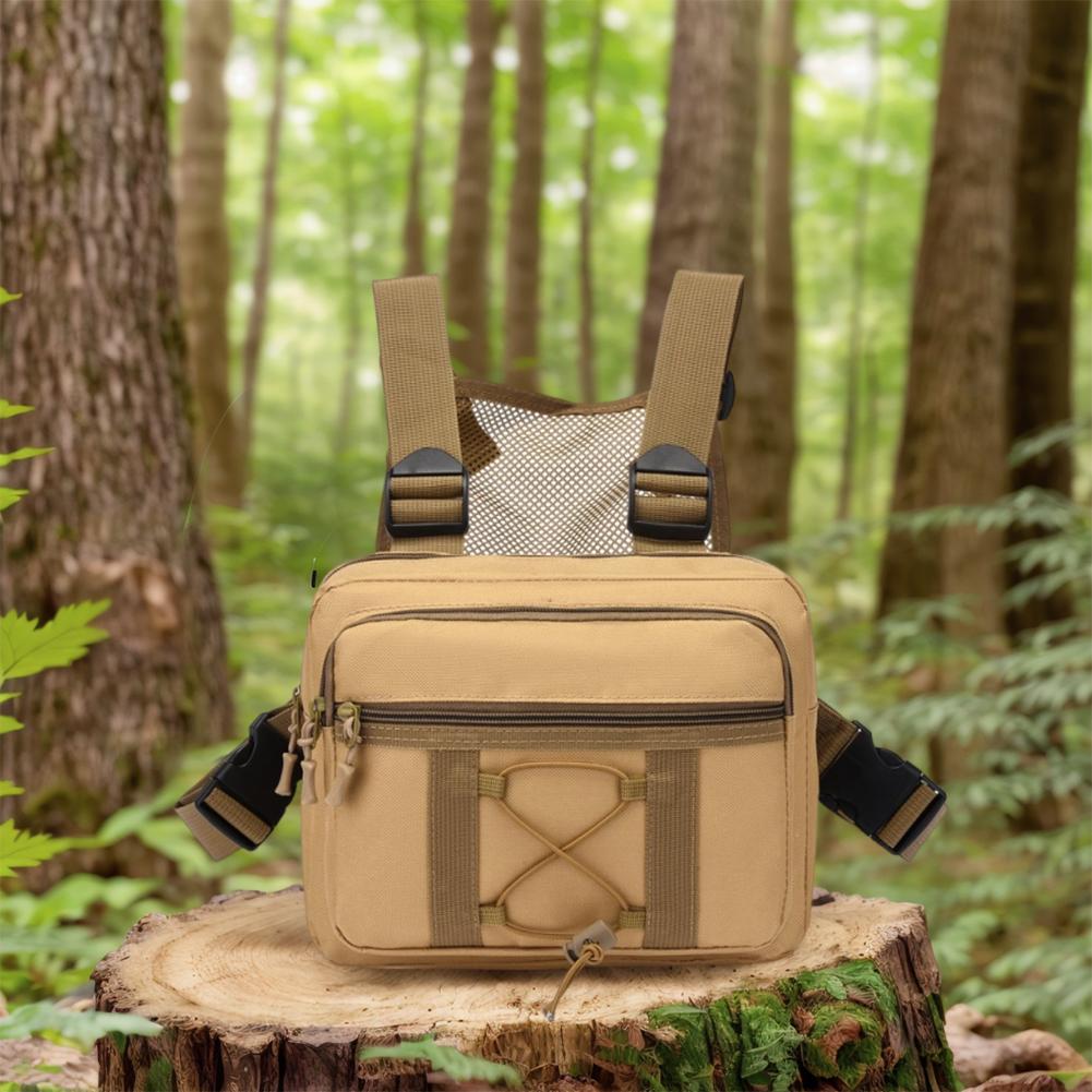 Outdoor Cycling Chest Bag Large Capacity Trendy Functional Backpack Multi Pocket Oxford Cloth Shoulder Bag Work Backpack