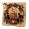 Artistic Halloween Holiday Crafts Ghost Faux Pearl Art DIY Kit, Spooky 3D Bead Cool Pattern Kits Painting Crafts, Gothic Wall for Adults Beginners