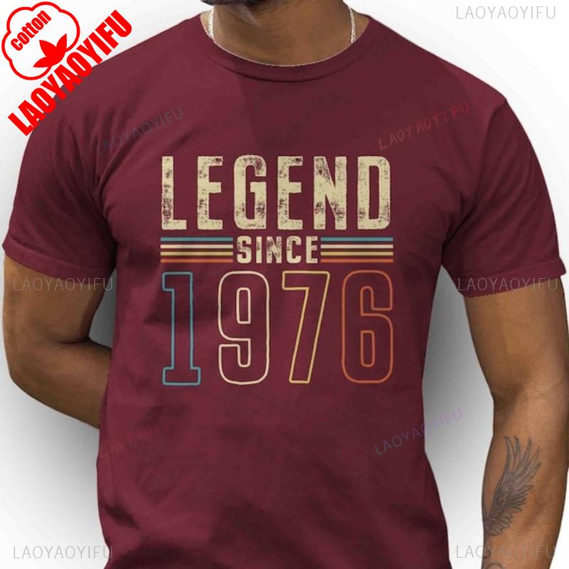 Legend Since 1976 Birthday TShirt Vintage 50th Bday Gift Allmatch Fashion Casual Regular Short Sleeve Printed Tshirt Tops
