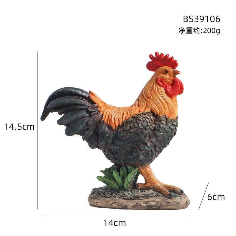 Rustic Farmhouse Rooster Hen With Three Chicks Garden Decor Resin Figurine Outdoor Yard Ornament