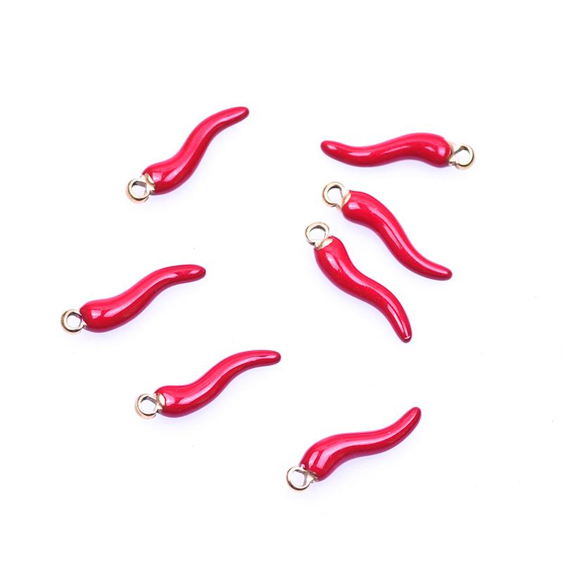 5pcs Red Chili Pendant Stainless Steel Charms For Jewelry Making Enamel Charm Hot Pepper DIY Supplies Dijes De Acero Inoxidable