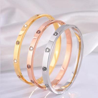 Trendiges Zehn-Diamanten-Titanstahlarmband - High-End Sternenhimmel-Design, vielseitiger Voll-Diamant-Armreifschmuck für Paare.