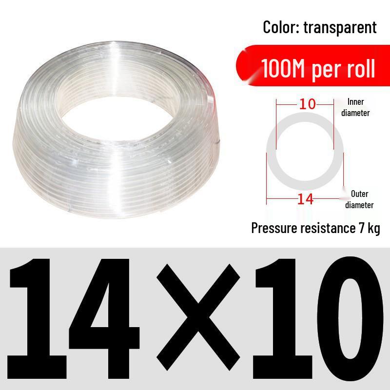 Pressure-Resistant Explosion-Proof PU Air Hose - Flexible, High-Pressure Air Pump Compressor Hose, Transparent Pneumatic, 6MM/12MM.