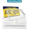 Clear License Plate Frames Covers- 2 Pack Flat Car Tag Protector And Stainless Steel Chrome Holder, Road Legal Unbreakable Acrylic Protective Shield
