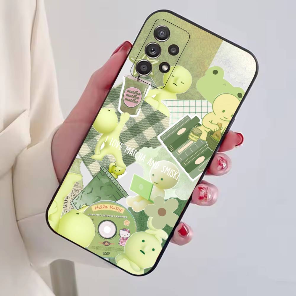

Cute S-Smiski Green Guy Phone Case For Samsung S25,S24,S21,S22,S23,S30,Ultra,S20,Plus,Fe,Lite,Note,10,Black Cover Samsung S30Ultra5G