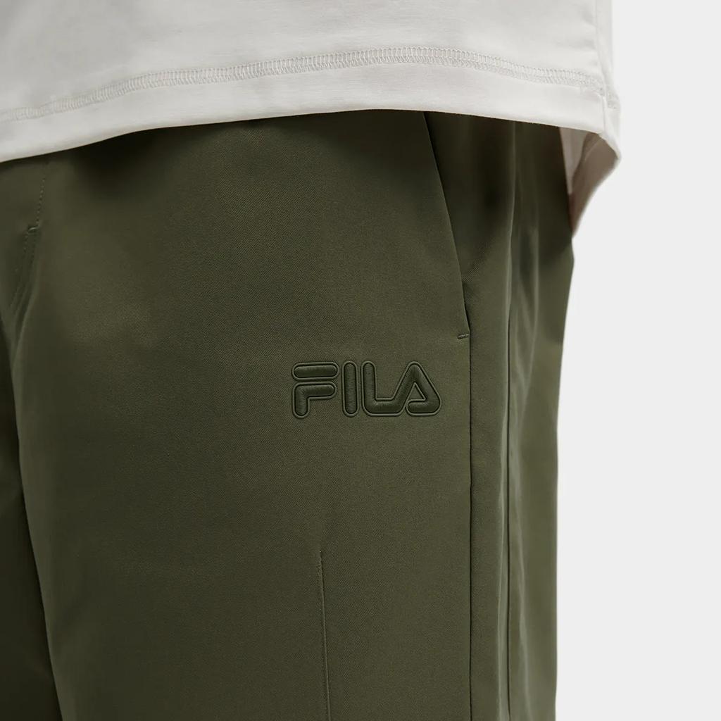FILA Solid Color Straight Leg Woven Casual Pants Men bottoms Banana-Coffee F11M418802F-DG