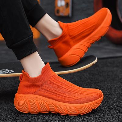 Sport- und Freizeitschuhe Popcorn-Weichsohle Fly-Woven Ultraleicht Low-Top Socken Schuhe Damen Laufschuhe Marathon Herrenschuhe