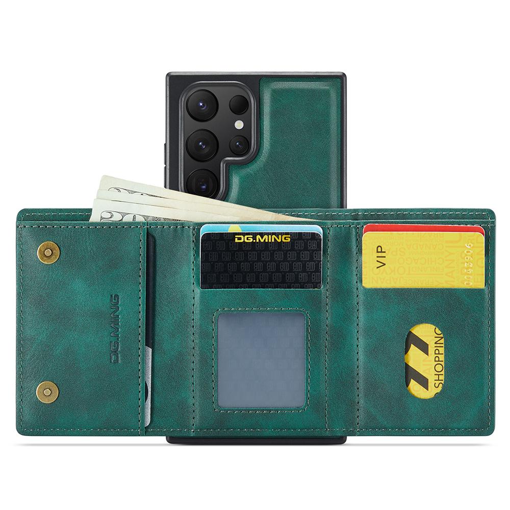 DG.MING M6 Series For Samsung Galaxy S25 Ultra Case Magnetic Wallet PU+PC+TPU Phone Cover