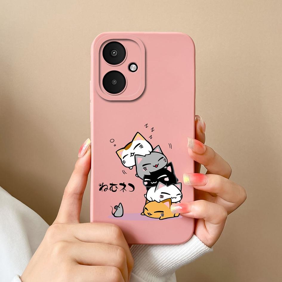 Cute Owl Cat Cartoon Pattern Back Cover For Xiaomi Poco M6 5G X6 Pro F6 F5 Pro Phone Cases Liquid Silicone Screen Protector Housing Bumpers For Xiaomi