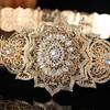 Traditional Hollowed Out Belt Moroccan Caucasus Robe Belt Antique Waistband for Wedding Rhinestones Carving Corset Belt