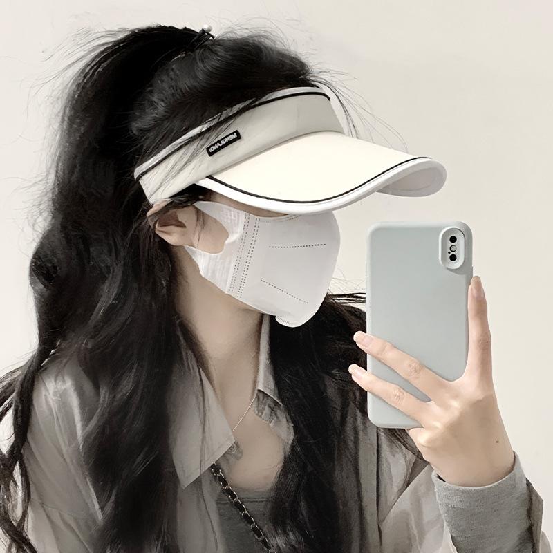 

Пустая шляпа от солнца с открытым верхом 2025 новая летняя велосипедная защита от УФ-лучей маска для лица маленькая спортивная шляпа от солнца (54-59cm) can generally be worn.