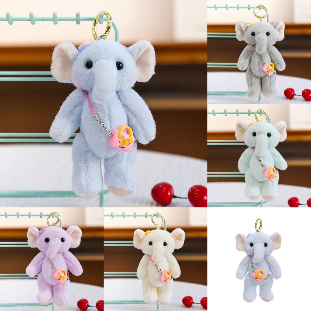 Cute Animal Plush Elephant Bag Pendant With Soft Fiber Filling For Girls And Teens