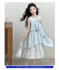 Girls' summer vest dress 2026 new style girls' sleeveless cotton beach dress children's lace princess dress
