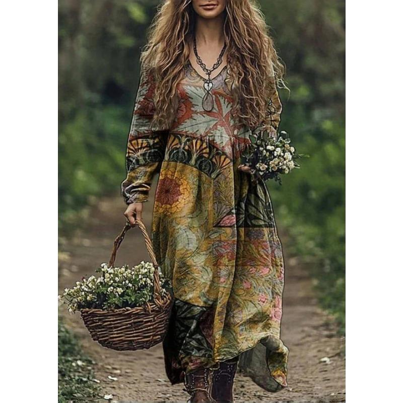 BITCED Fashion Autumn Winter Long Sleeve V-Neck Casual Dresses