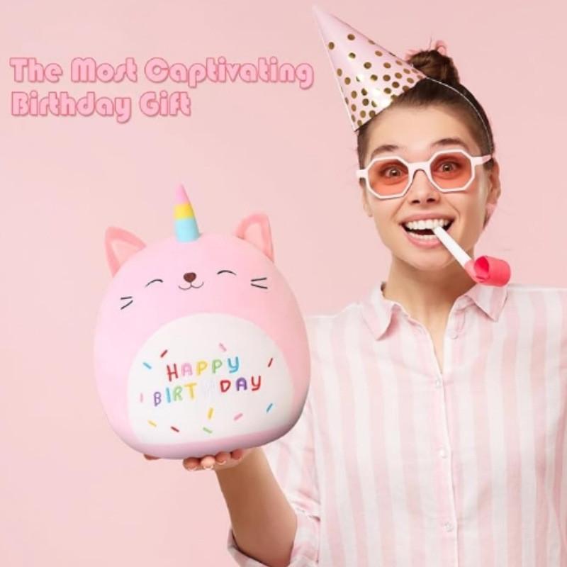 Cat Birthday Squishmallows Cow Unicorn Plush Toy Cute Doll Cartoon Kids Gift