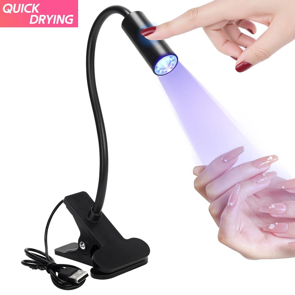 DianaBeauty UV LED Nail Lamp LED UV Light with Clip and Flexible Tube Manicure Dryer UV Curing Light for Resin Curing Nail Art
