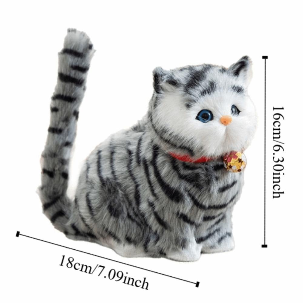 Fluffy Simulation Cat Plush Toy Cute Imitation Cat Plush Doll Plush Cats with Sound  Easter Gifts