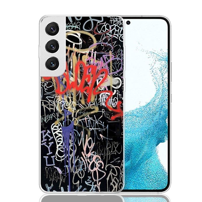 Graffiti Fashion Cool Phone Case For Samsung Galaxy S26 Ultra S23 S24 S25 Edge S20 FE S21 S22 Plus Soft Print Shell Cover Fundas
