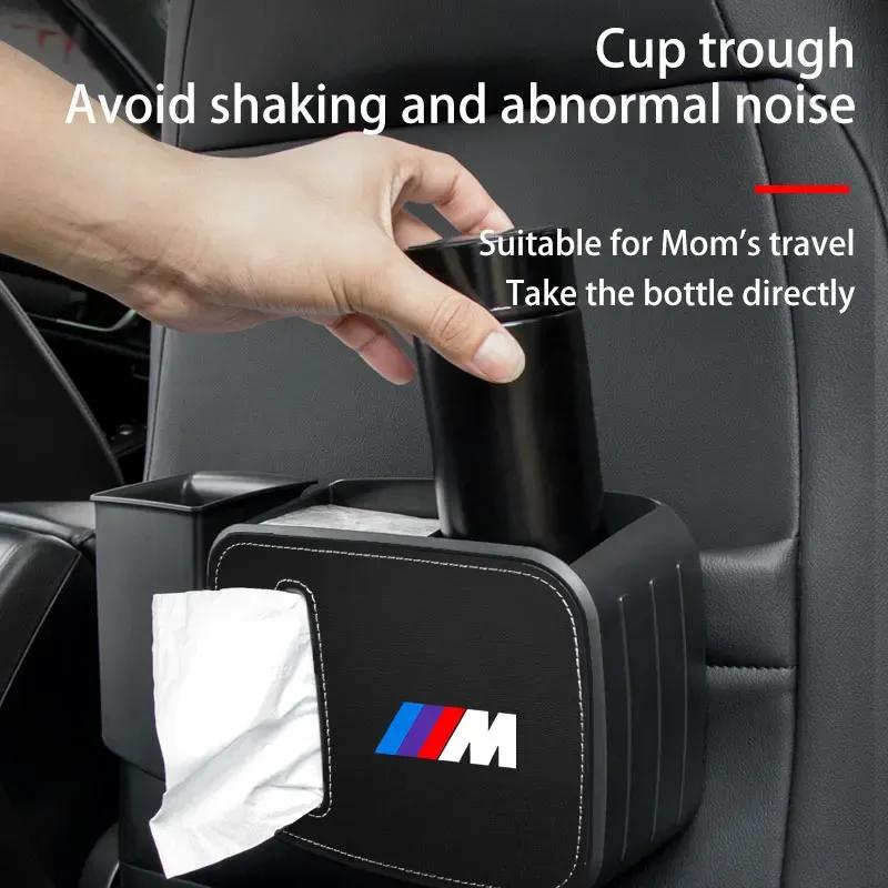 Car interior High-quality car tissue box leather storage box For BMW M M3 M5 M6 X3 E46 E90 F30 G20 E36 E34 X6 G20 Accessory