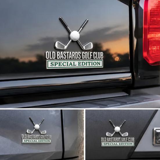 Golf Club Car Emblem Badge, Metal Golf Logo Sticker for Vehicle, Chrome Finish Auto Decal for SUV Truck, Gift for Golf Lovers