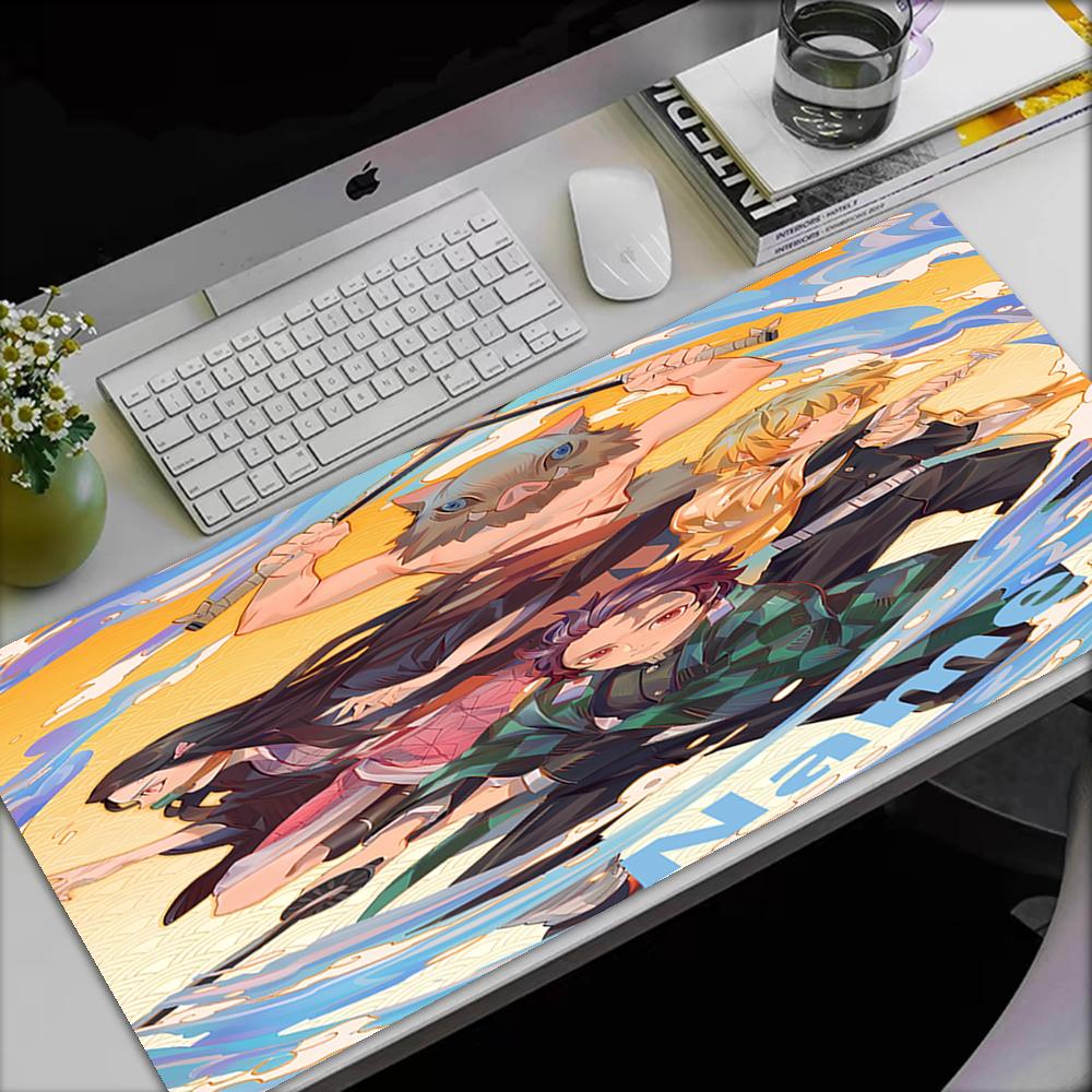 Custom Name Demon Slayer Theme Mouse Pad, Non Slip Rubber Base, Multifunctional Office & Home Decor, Perfect for Workspace Personalization.