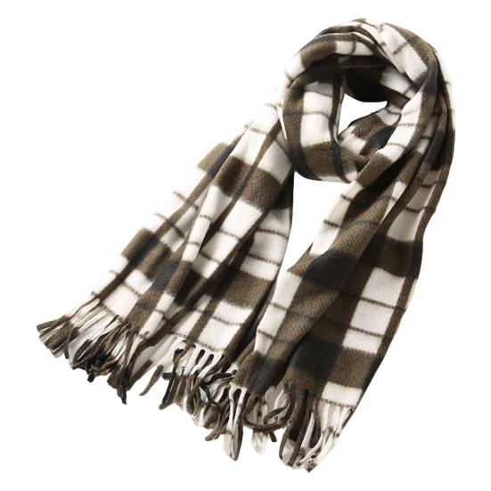 Women Winter Scarf Plaid Print Lightweight Soft Warm Scarf with Tassel Trim Cold Weather Imitation Cashmere Scarf