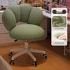 Sedia per Trucco in Pelle d'Agnello Regolabile in Altezza per Camera da Letto di Ragazze, Schienale in Stile Crema, Sedia da Computer, Sgabello per Toeletta
