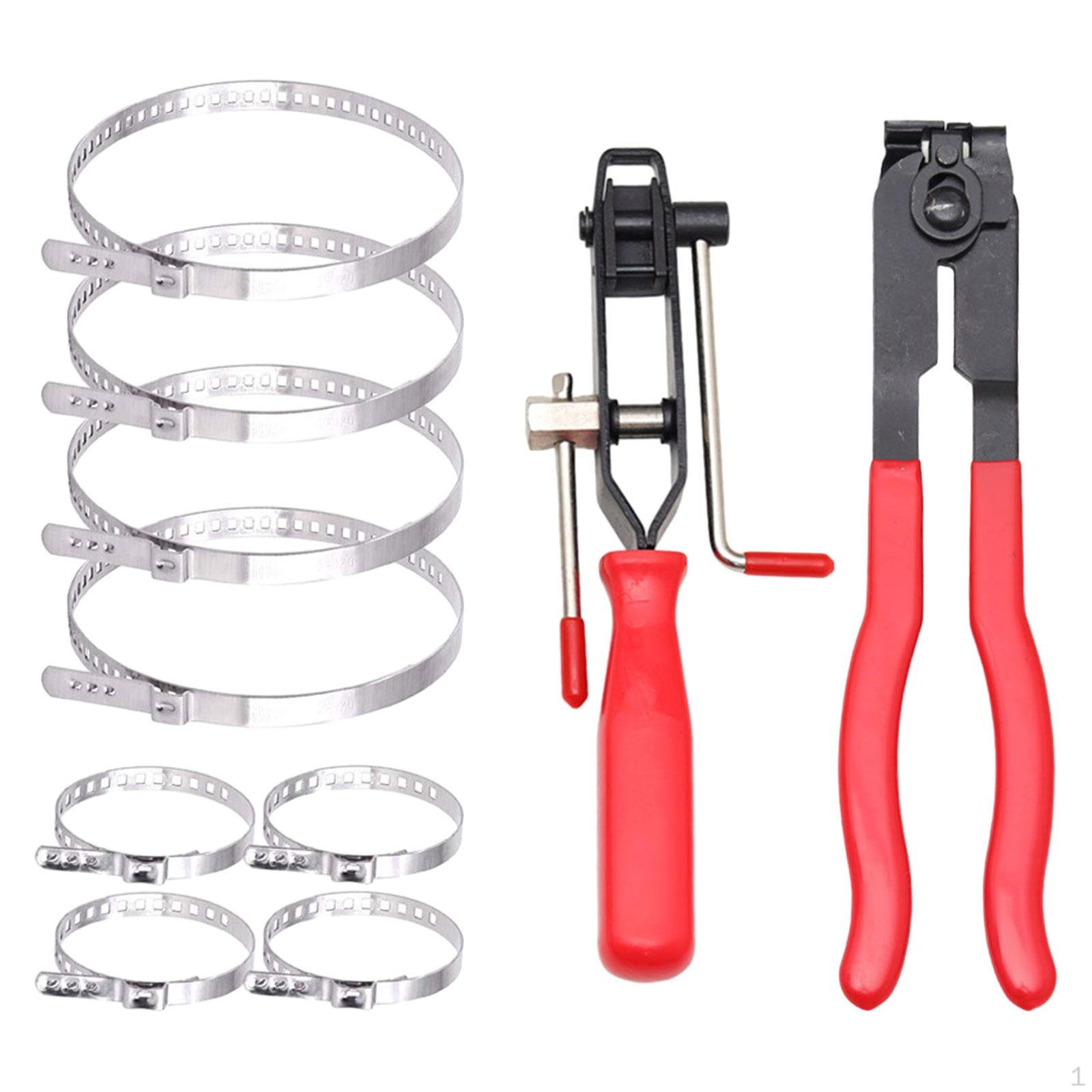 

10Pcs CV Boot Clamp Pliers Set, Joint Set ,with 8Pcs Bands ,Hose Band Axle