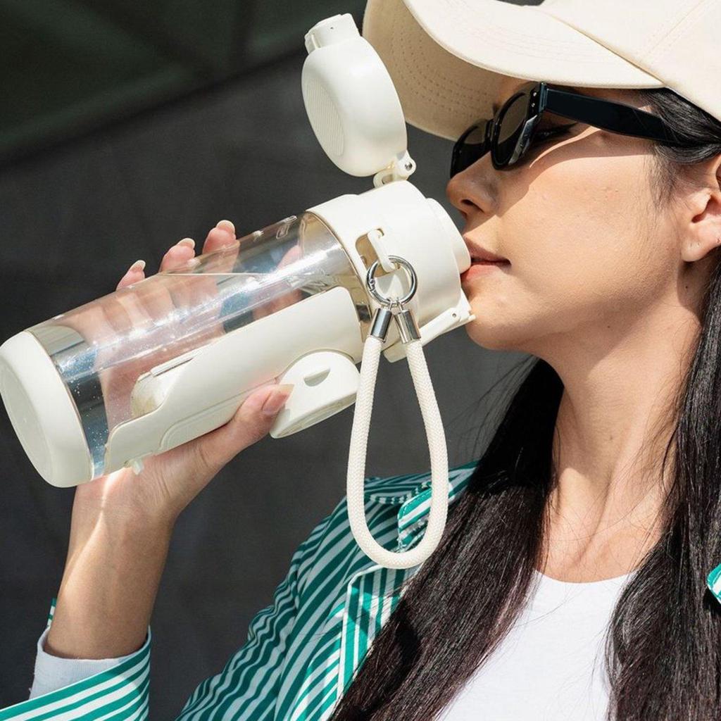 Bottle with Fan Adjustable Speeds Portable USB Handheld Removable for Outdoor Hiking Travel