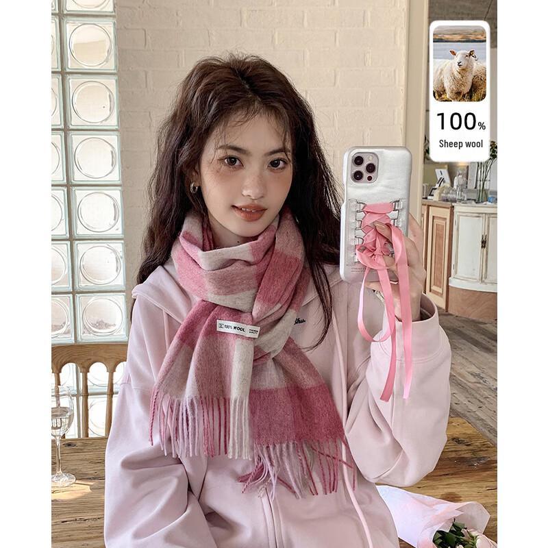 VICTORIA&VERA Classic Plaid Tassel Scarf