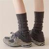 Dual Purpose Knitted Calf Sleeves Pleated Medium Tube Socking New Leg Warmers  Women