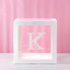 Clear Balloon Box with 26 White Letters for Birthday Party and Baby's First Birthday Decoration