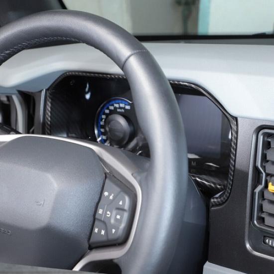 Center Console Dashboard Meter Cover Trim Frame For Ford Bronco 21+ Carbon Fiber