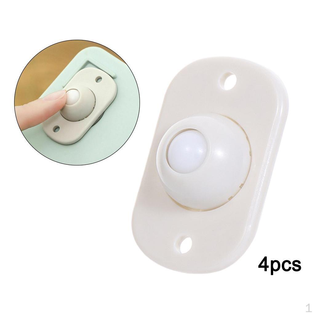 4 Pcs Storage Box Adhesive Pulley Wheels Bin Plastic Ball