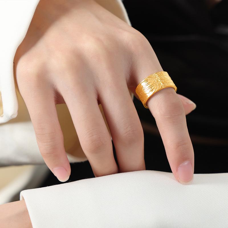 Personalized Engraved Geometric Titanium Steel Ring