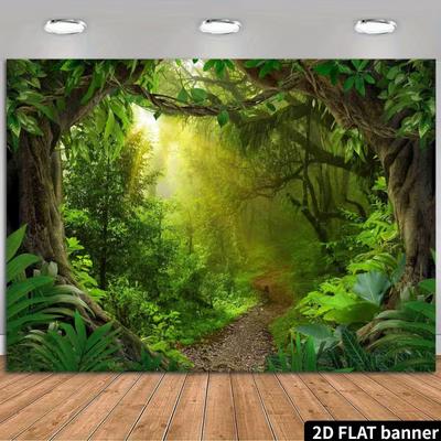 2D Lush Rainforest Backdrop Photography Background Banner