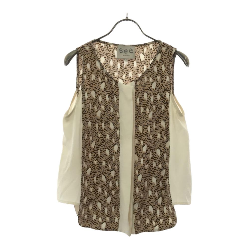 

Sea New York Silk Made in USA leopard print No sleeve Cut 2 White x beige Women Used