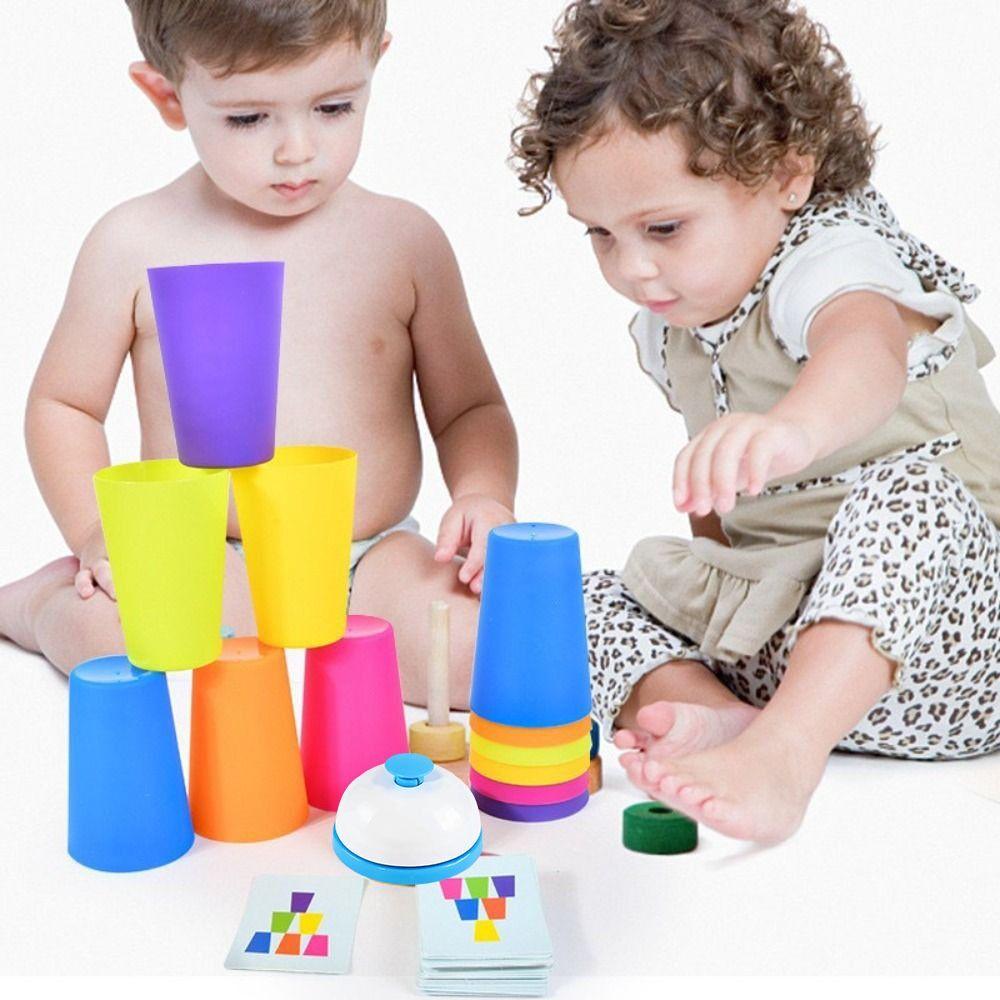 Intellectual Enlightenment Montessori Toys Educational Board Game Stacking Cup Game  2Player Game