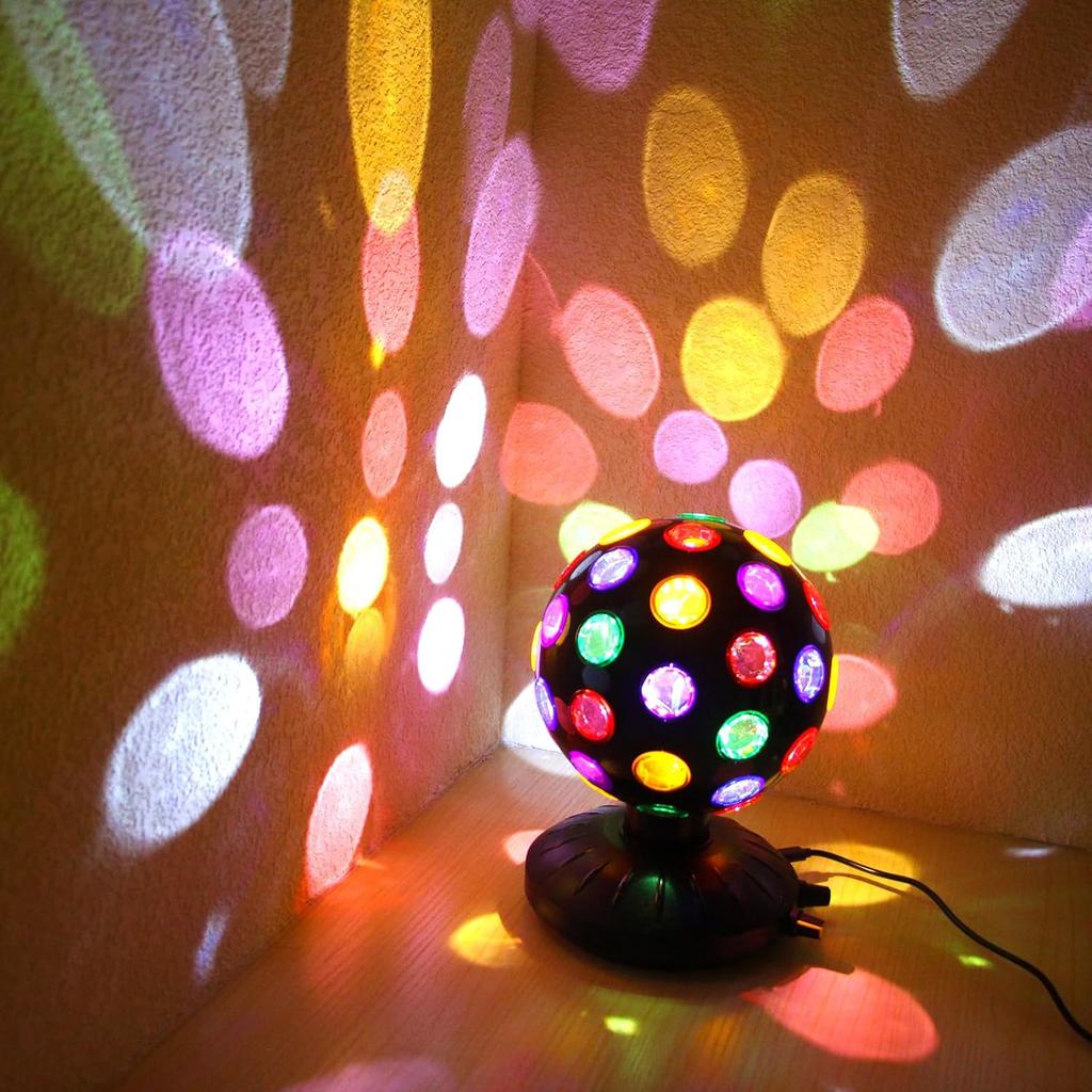 Spinning 6 Inches Disco Ball Light Adjustable Rotating Speed Light Brightness Party Lights Dj Strobe Lamp with 1M/3.28ft USB Cable for Birthday