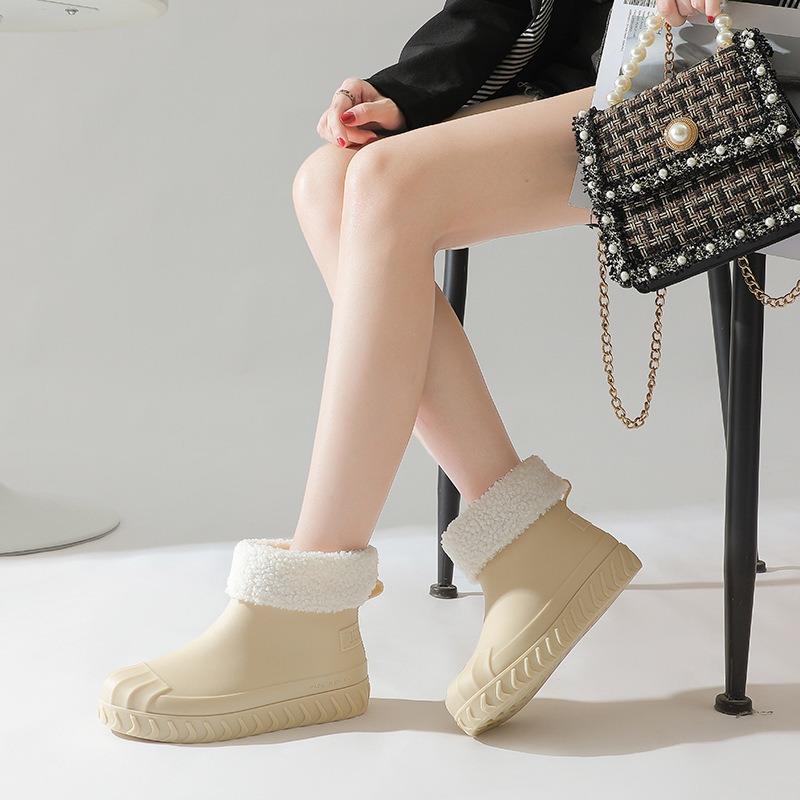 Fashion Women's Short Rain Shoes Thick-soled Non-slip Low-tube Waterproof Rain Shoes Water Boots Candy-colored Women