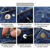 32 Sets Jeans Buttons Replacement, 17 Mm and 20 Mm No-Sew Removable Metal Buttons Replacement Repair Combo Thread Rivets