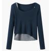2026 Spring Women's Asymmetrical Patchwork Ribbed Knit Sweater - Slimming Two-Piece Look