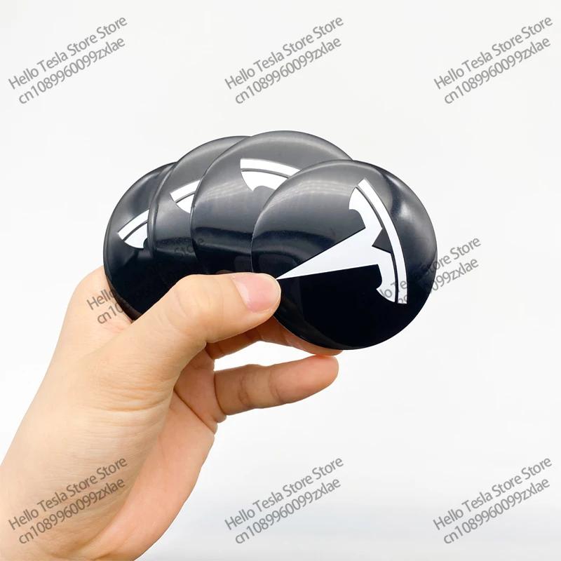 Car Sticker Tesla 4Pcs 56/60mm Car Wheel Center Hub Cap Car Accessorie For Tesla Model 3 2021 S X Y Style Roadster Invader Coil