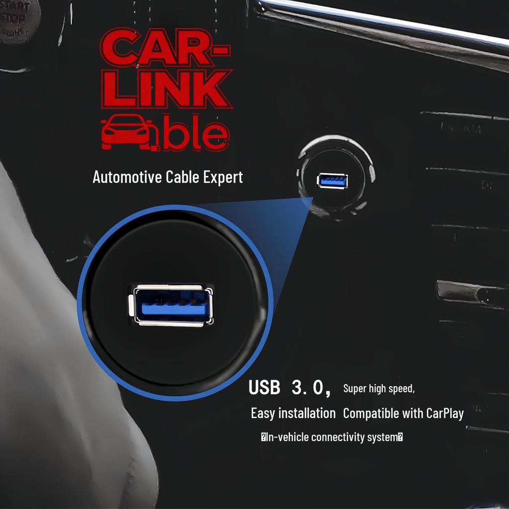 Waterproof USB 3.0/2.0 Male to Female Extension Cable for Car, Motorcycle, Boat Dashboard