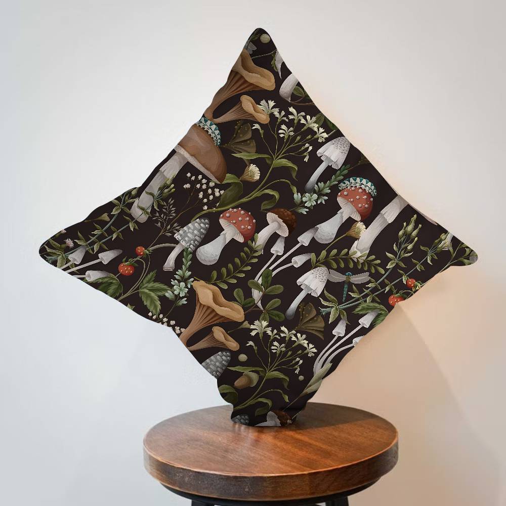 Squirrel Mushroom Cushion Cover Decorative Pillow Sofa Home Decor Case Pillow Cases
