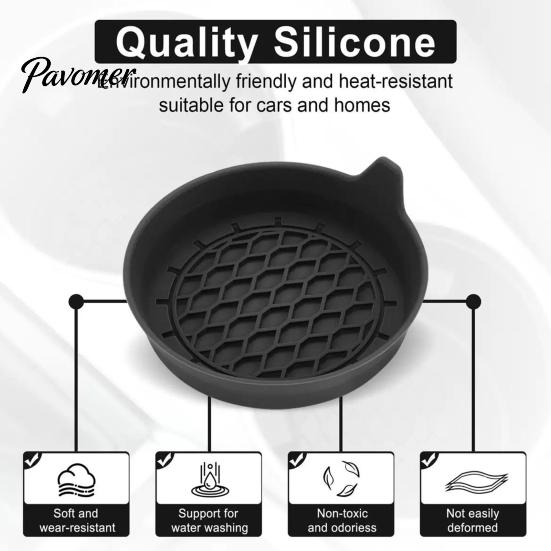 Honeycomb Texture Coaster Car Cup Holder Mat, Non-Slip Silicone with Raised Edge, Anti Rattle Pad for Auto Drink Anti-shake