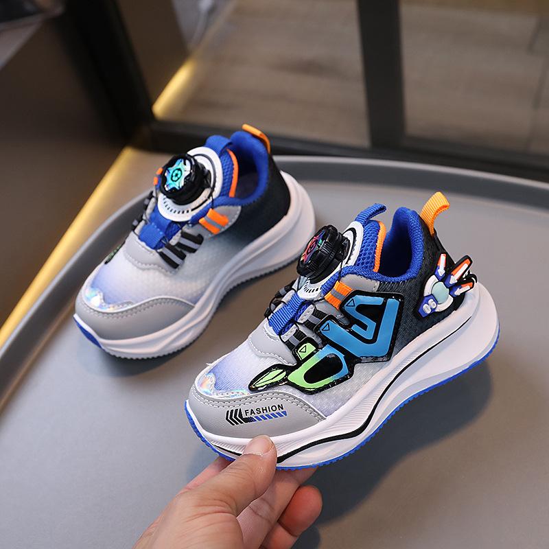 Children's knob buckle shoes 2025 spring and autumn children's breathable running shoes boys' casual shoes sports shoes girls' baby shoes